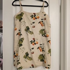 Abercrombie & Fitch Beige Fruit-Print Mini Slip Dress